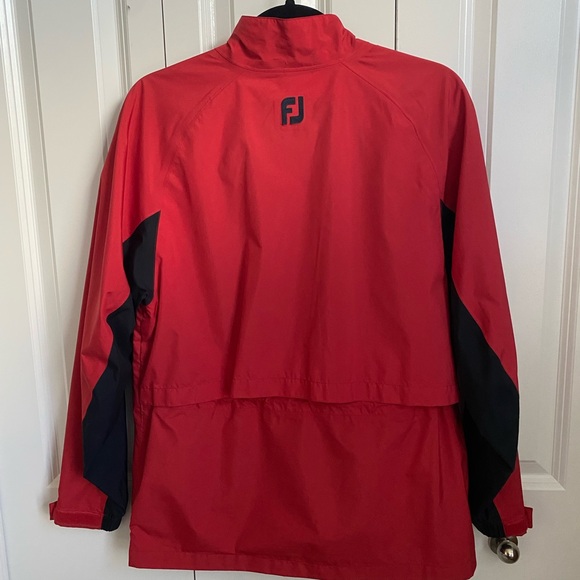 FootJoy DryJoy Red and Black Rain Jacket Windbreaker and Matching Pants - Picture 3 of 11